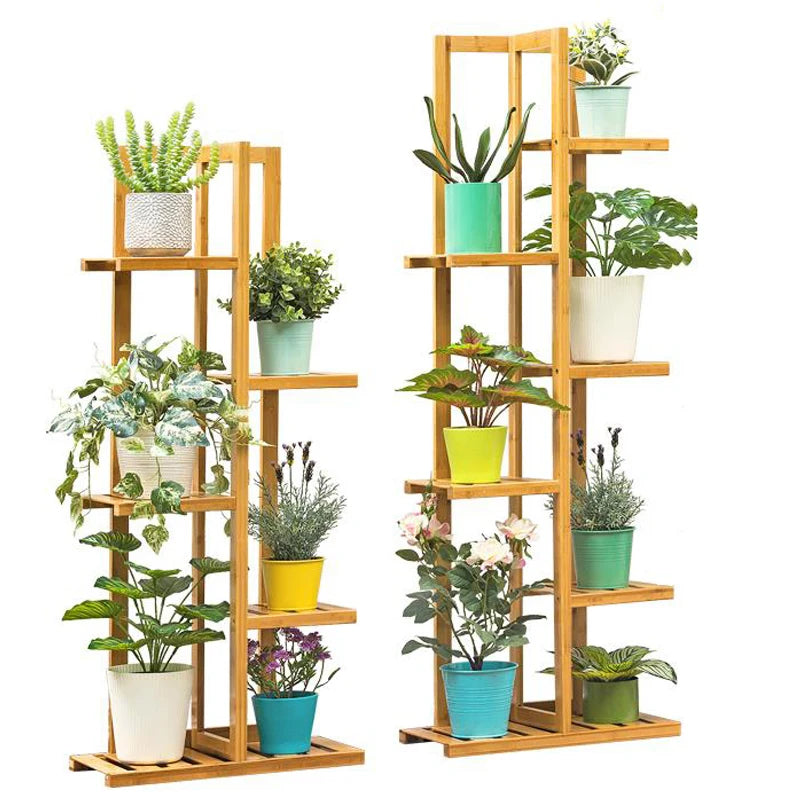 HomeDeals Bamboo 5 / 6 Tier Plant Stand