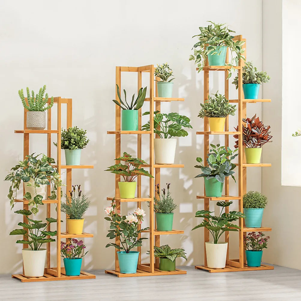 HomeDeals Bamboo 5 / 6 Tier Plant Stand