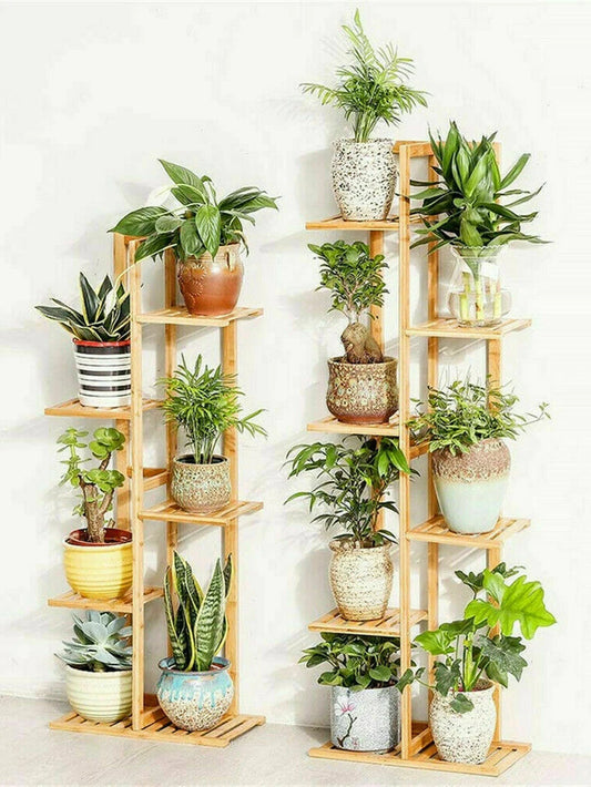 HomeDeals Bamboo 5 / 6 Tier Plant Stand